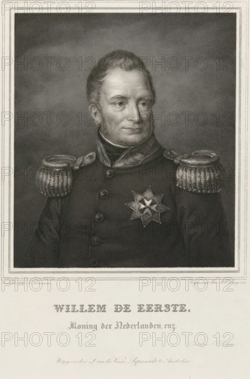 Portrait of William I Frederick, King of the Netherlands, William the First, etc., print, Portrait