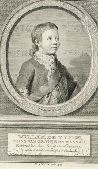 Portrait of William V, Prince of Orange-Nassau, print, printmaker: Jacob Houbraken, Amsterdam,