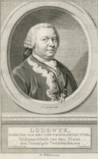 Portrait of Louis Ernest, Duke of Brunswick-Wolfenbüttel, Louis, print, Bust facing right of Louis
