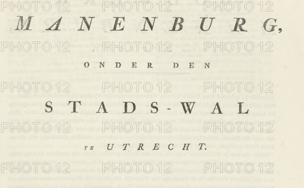 Folding page for: Manenburg, under the City Wall in Utrecht, text sheet, under the City Wall in