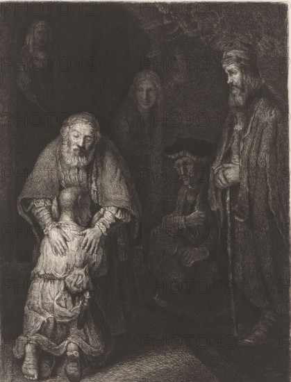 Return of the Prodigal Son, print, printmaker: attributed to Nikolay Semyonovich Mosolov, after