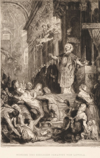 Wunder of the Saints Ignatius von Loyola, Saint Ignatius of Loyola heals the possessed, print,