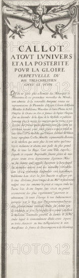 Siege of La Rochelle, September 1627-October 1628 (text, top-left section), Callot a tout lunivers