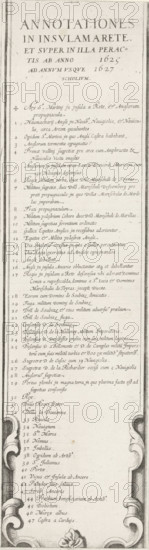 Siege of Saint Martin on the Île de Ré, July-November 1627 (text, bottom right section), print,