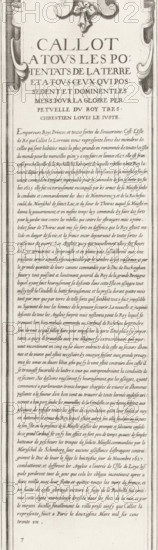 Siege of Saint Martin on the Île de Ré, July-November 1627 (text, top-left part), Callot a tous les