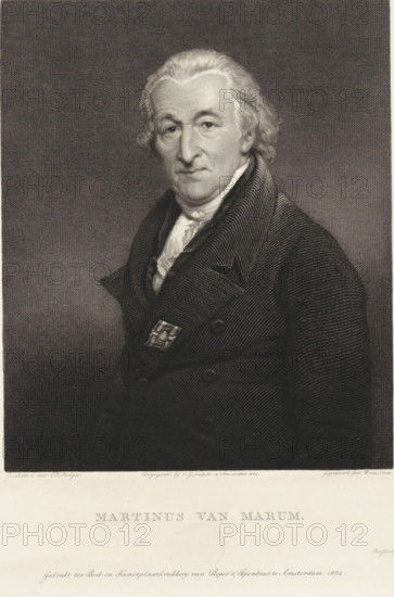 Portrait of Martinus van Marum, print, Portrait of the chemist and physicist Martinus van Marum.,