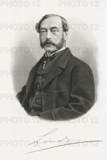 Portrait of Lintz, print, printmaker: Dirk Jurriaan Sluyter, Amsterdam, 1826 - 1886, paper, steel