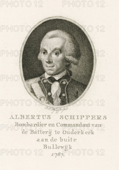 Portrait of Albertus Schippers, print, printmaker: François Joseph Pfeiffer (I), Amsterdam, 1787,