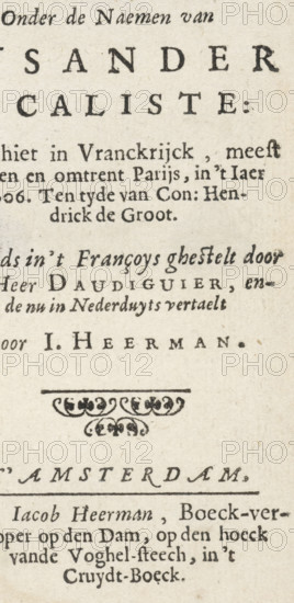 Title page for: Audiguier, Vital d'. De treurighe doch bly-eyndighende histori, Lysander en