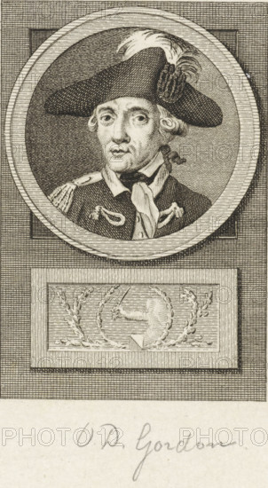 Portrait of Otto Derk Gordon, print, colonel of the Society 'Pro patria et libertate' in Utrecht.,
