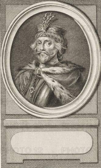 Portrait of Floris V, Count of Holland and Zeeland, print, printmaker: Reinier Vinkeles (I),