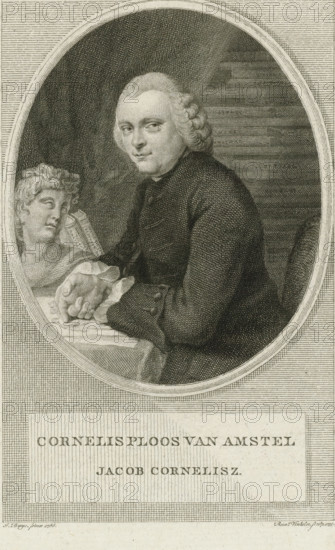 Portrait of Cornelis Ploos van Amstel, print, Portrait of the printmaker and draftsman Cornelis