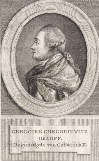 Portrait of the Russian Count Grigory Grigoryevich Orlov, print, printmaker: Reinier Vinkeles (I),