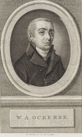 Portrait of Willem Anthonie Ockerse, print, man of letters and minister., FMP 3938-a, printmaker: