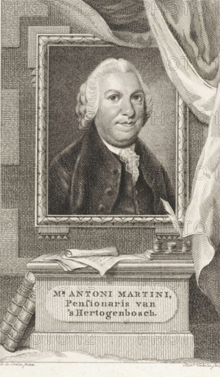 Portrait of Antoni Martini, print, pensionary of Den Bosch., printmaker: Reinier Vinkeles (I),
