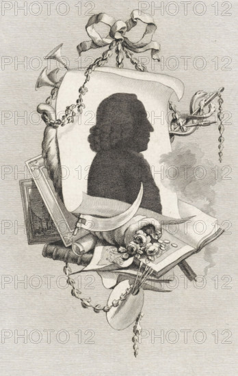 Silhouette of Hendrik van Maarseveen, print, Silhouette of the artist Hendrik van Maarseveen. Next