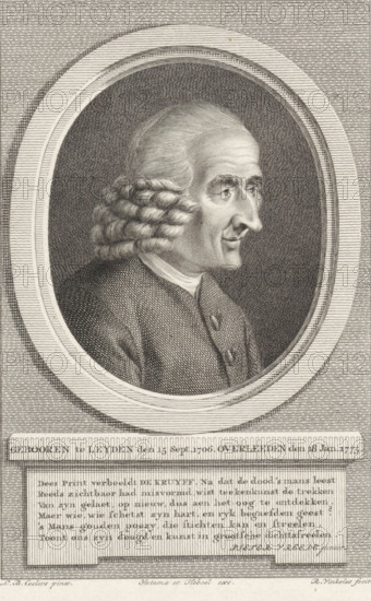 Portrait of the Dutch poet Jan de Kruyff, print, printmaker: Reinier Vinkeles (I), after painting