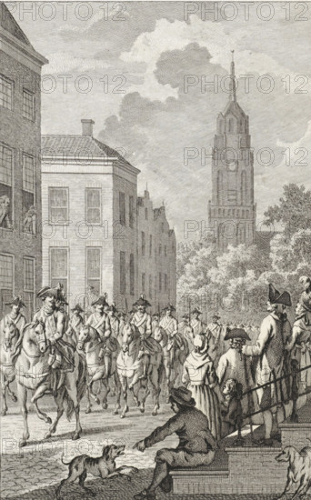 Deployment of soldiers in Amersfoort, 1785, print, historical print, By order of Prince William V