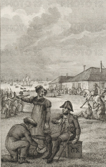 Anglo-Russian invasion, 1799, print, historical print, printmaker: Reinier Vinkeles (I), Amsterdam,