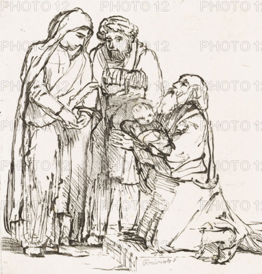 Presentation in the temple, Various thoughts engraved in copper after the original drawings and