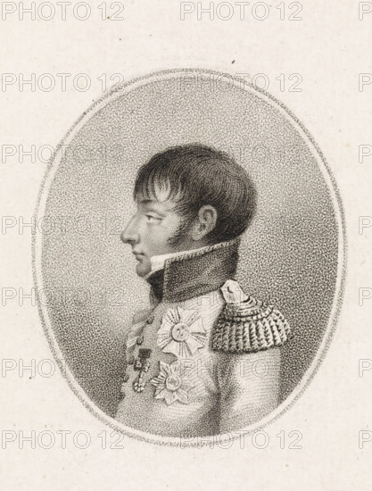 Portrait of Louis Napoleon Bonaparte, King of Holland, print, printmaker: Ludwig Gottlieb Portman,