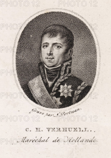 Portrait of Carel Hendrik Ver Huell, Marshal of Holland, print, printmaker: Ludwig Gottlieb