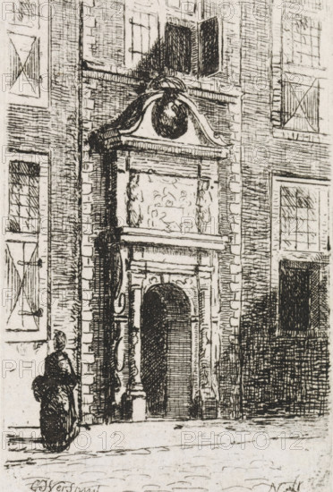 Lazaruspoort in Gouda, print, printmaker: Gijsbertus Johannes Verspuy, Netherlands, 1833 - 1862,
