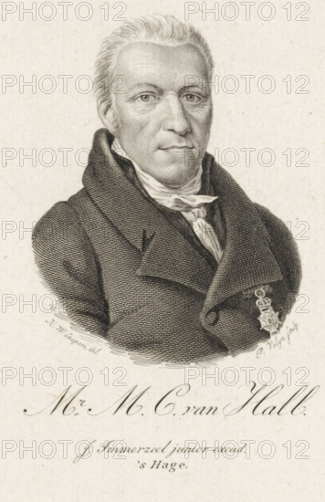 Portrait of Maurits Cornelis van Hall, print, Portrait of the Amsterdam lawyer and notary Maurits