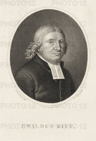 Portrait of Ewaldus Kist, print, minister in Dordrecht., printmaker: attributed to workshop of