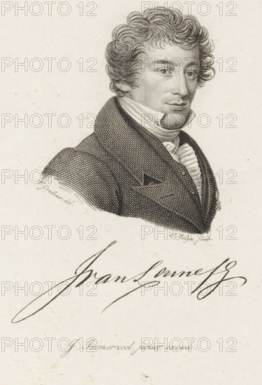 Portrait of Jacob van Lennep, print, Portrait of the poet and historian Jacob van Lennep,