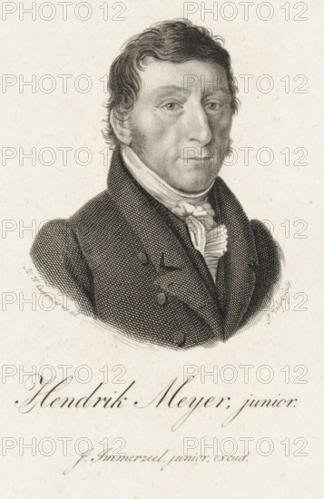 Portrait of Hendrik Meyer, print, merchant and poet in Amsterdam and Kampen., printmaker: Philippus