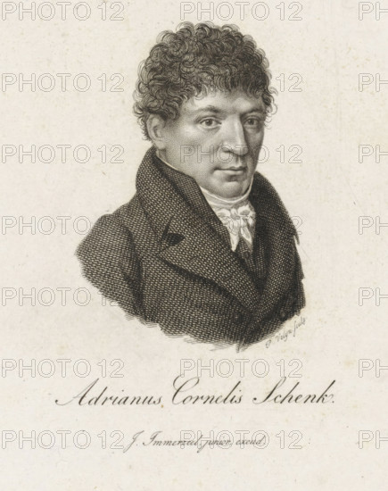 Portrait of Adrianus Cornelis Schenk, print, Portrait of the poet and translator Adrianus Cornelis