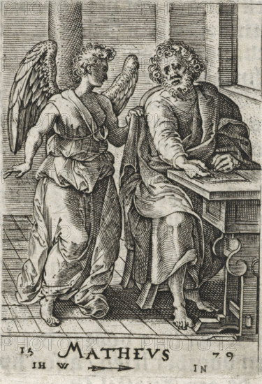 Matthews, Evangelist Matthew, Four Evangelists, print, book illustration, The evangelist Matthew is
