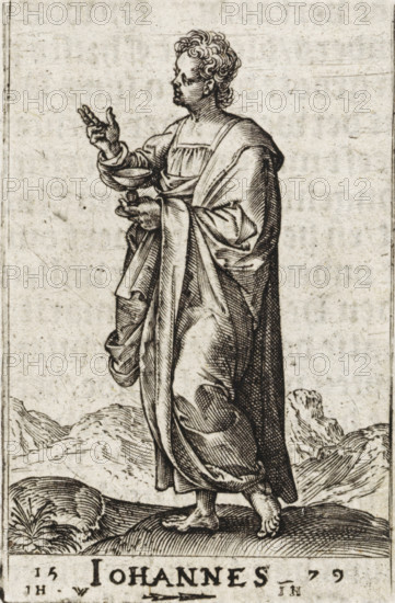 St. John the Evangelist, John, Christ and the twelve apostles, and St. Paul, print, book