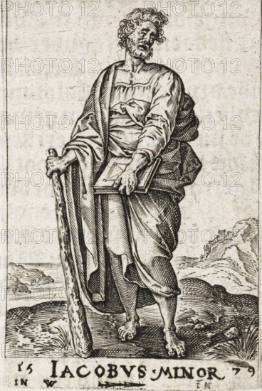 St. James the Less, Jacobus Minor, Christ and the twelve apostles, and St. Paul, print, book