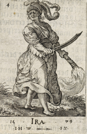 Ira, Wrath, Seven Deadly Sins, print, book illustration, Series number, 4, 7, Landscape with the
