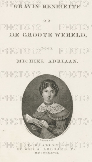 Title page for Michel Adriaan, Countess Henriette or The Great World, 1827, print, title page, with