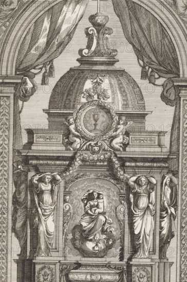 Tabernacle with a painting of Mary and Child, Tabernacoli da ornare e abellire di Altari, print,