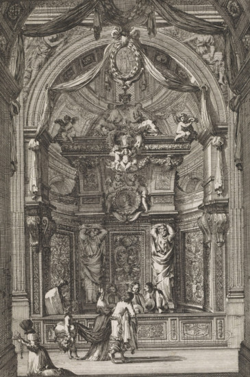 Woodwork decoration of chapel, Chaires de predicateurs, print, album page, ornament print, Print is