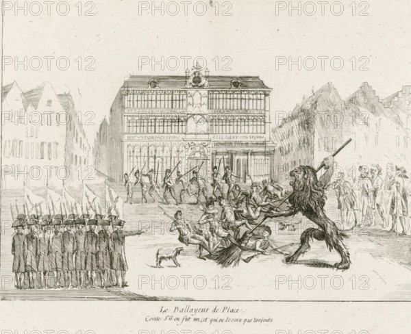 The Street Sweeper, Brabant Lion sweeps the square clean of soldiers, Brabant Revolution,