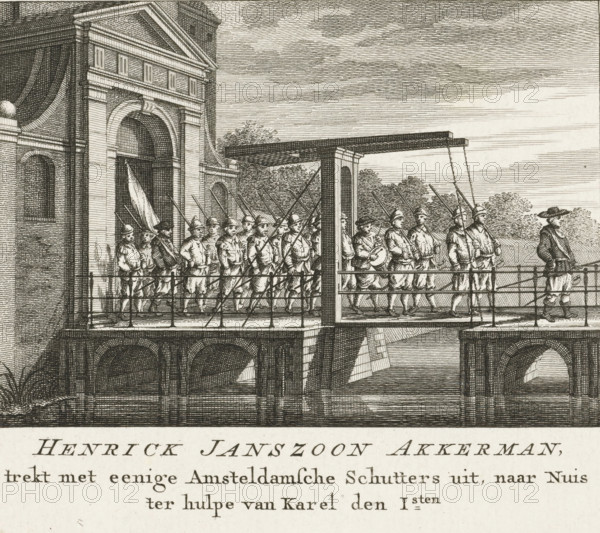 Hendrick Jansz. Ackerman marches out of the city with a company of musketeers, Henrick Janszoon