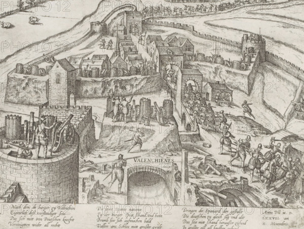 Liberation of Valenciennes, 1576, Series 7: Dutch Events, 1576-1577, print, album page, historical