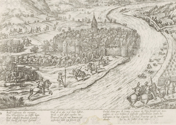 Unkel attacked, 1583, Series 9: Dutch and German Events, 1583-1587, print, album page, historical