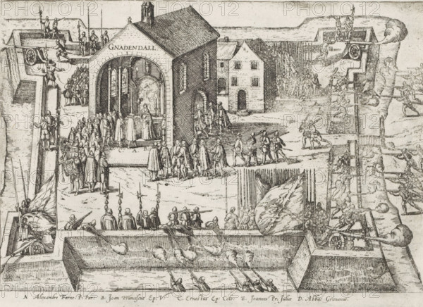 Parma and the Papal Envoy at Gnadental, 1586, Series 9: Dutch and German Events, 1583-1587, print,