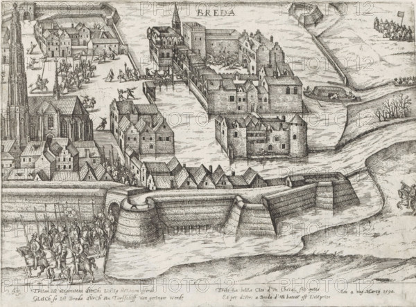 Turfschip van Breda, 1590, Series 10: Dutch and Foreign Events, 1587-1612, print, album page,