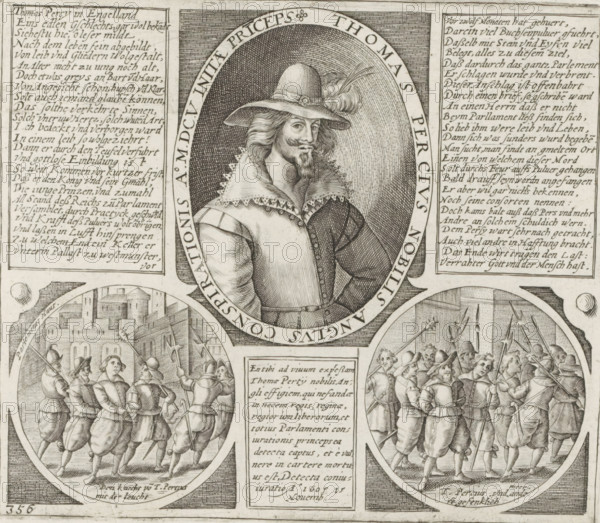 Portrait of Thomas Percy, Series 10: Dutch and Foreign Events, 1587-1612, print, album page, Series