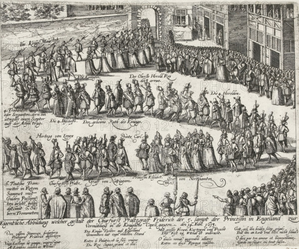 Wedding procession for Count Palatine Frederick V and Princess Elizabeth of England, 1613, Actual