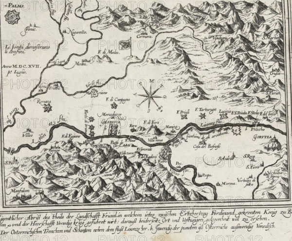 Map of Friuli, 1617, Eigentlicher Abriss des theils der landschafft Friaul, Series 11: Varia