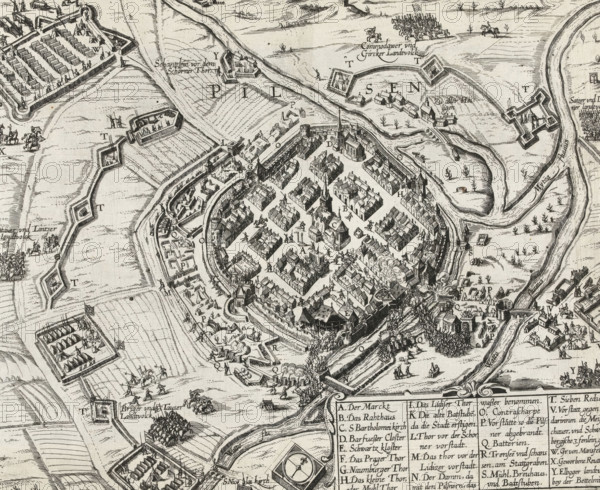 Siege of Pilsen, 1619, Series 11: Miscellaneous Foreign Events, 1571-1631, print, album page,