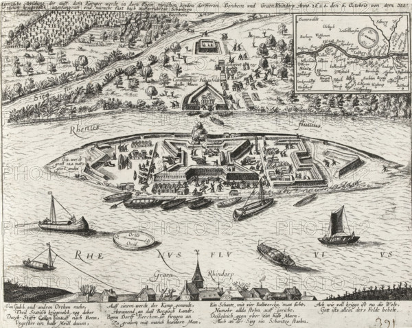 Construction of the Papenmuts fortress on Kompenwerdt, 1620, Own image of the village of the